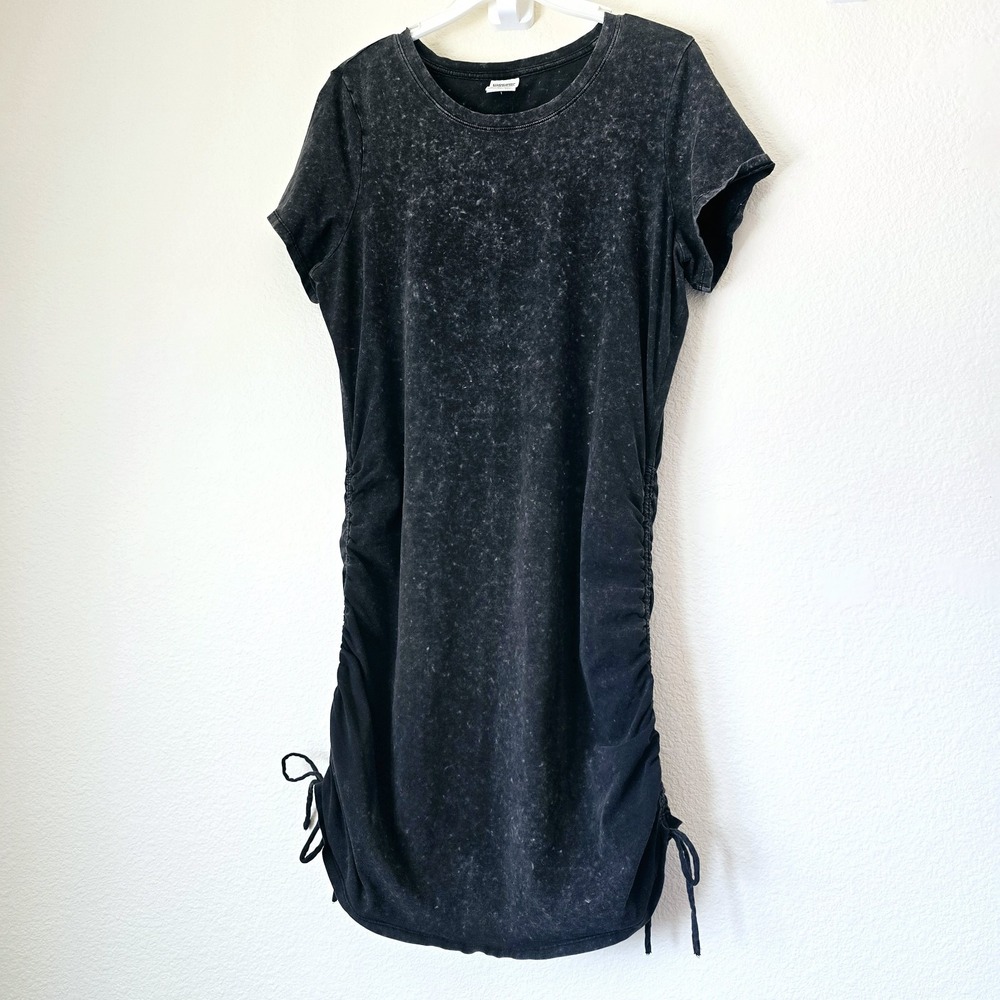 PINK Victoria Secret Women's Sz Large Ruched Dress Grunge Goth Y2k Acid Wash Emo